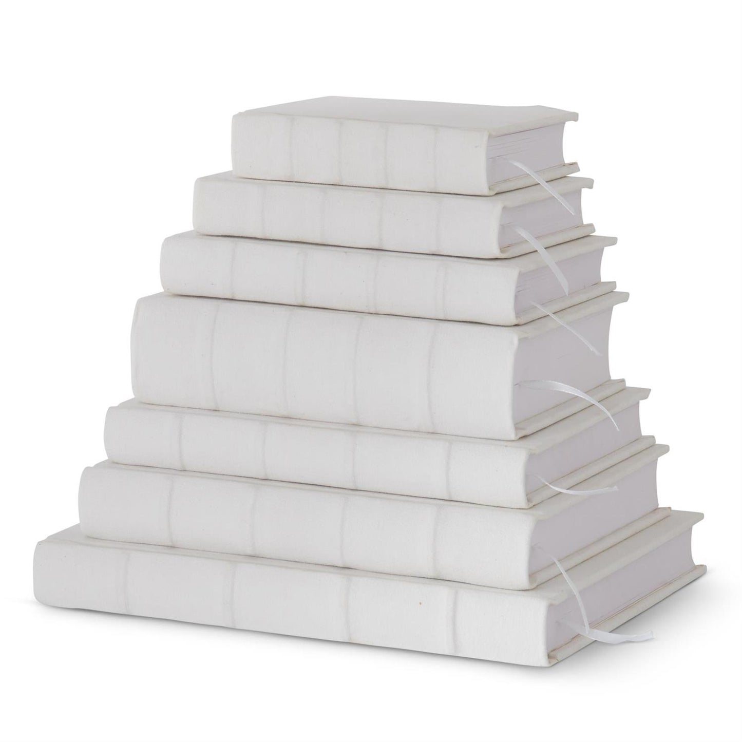 Set of 7 White Cotton Canvas Journals