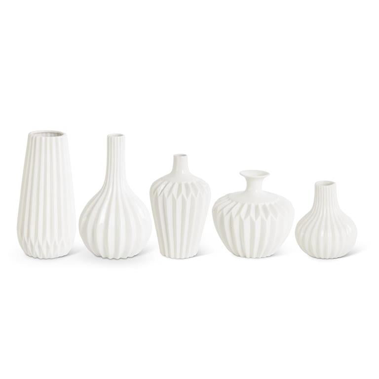 white porcelain accordion vases 2