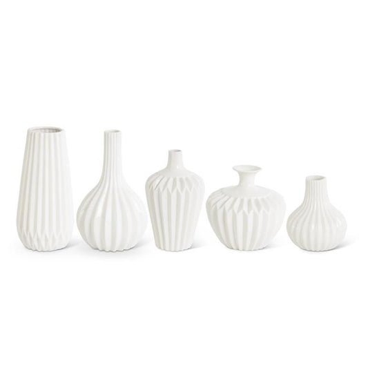 white porcelain accordion vases 2