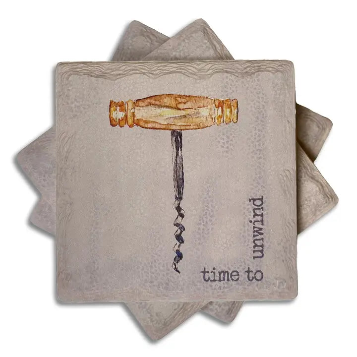 Time To Unwind Absorbent Coaster Set