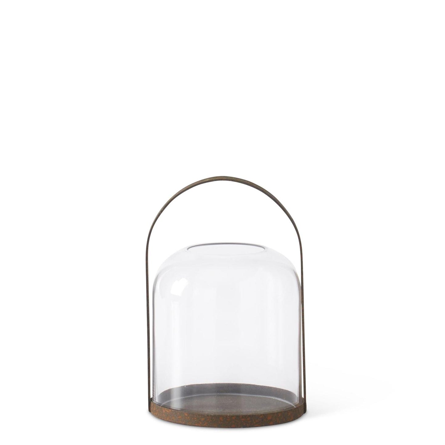 Small Round Bronze Metal Lantern Candleholder