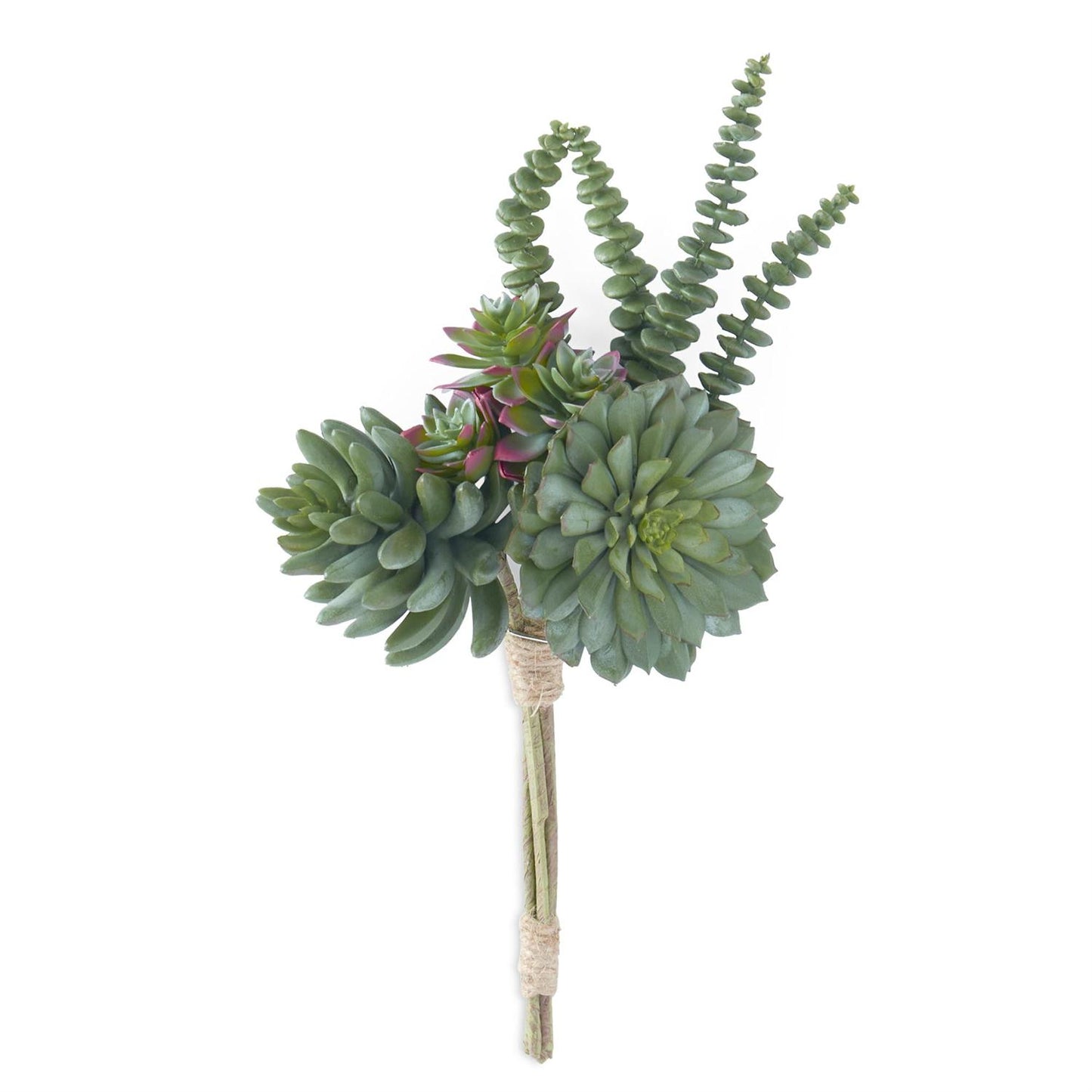 14 Inch Green w/Burgundy Assorted Succulent Pick