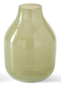 Small tall Hand Sprayed Small Green Glass Vases