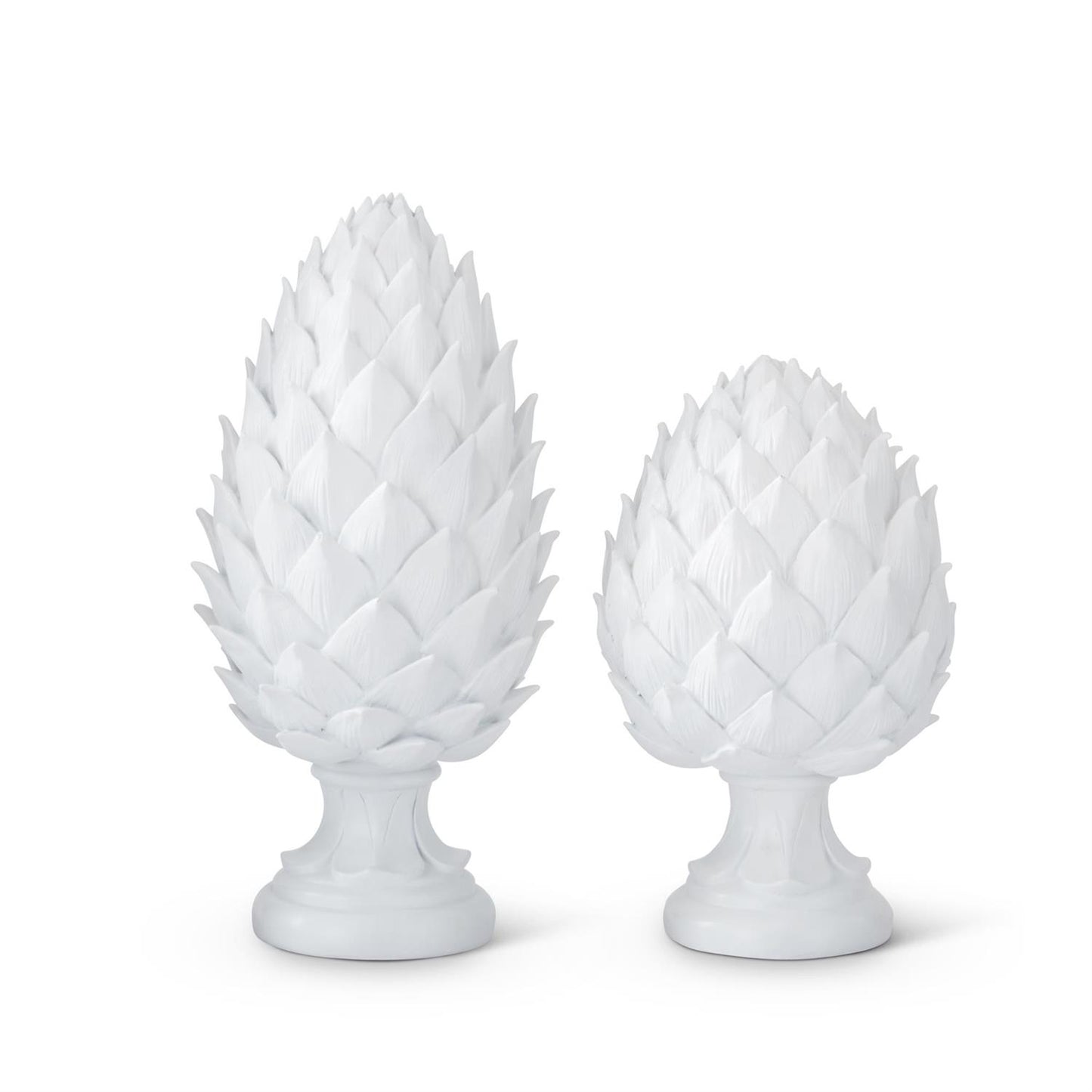 Large White Resin Artichoke Finial