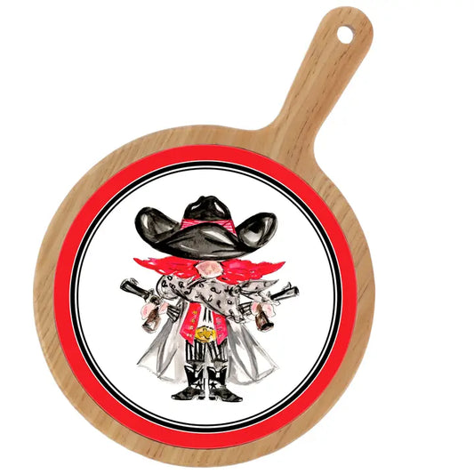 Red Raider Collegiate Bamboo & Ceramic Cheese Board