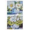 31.5" White Floral in Chinoiserie Wall Art