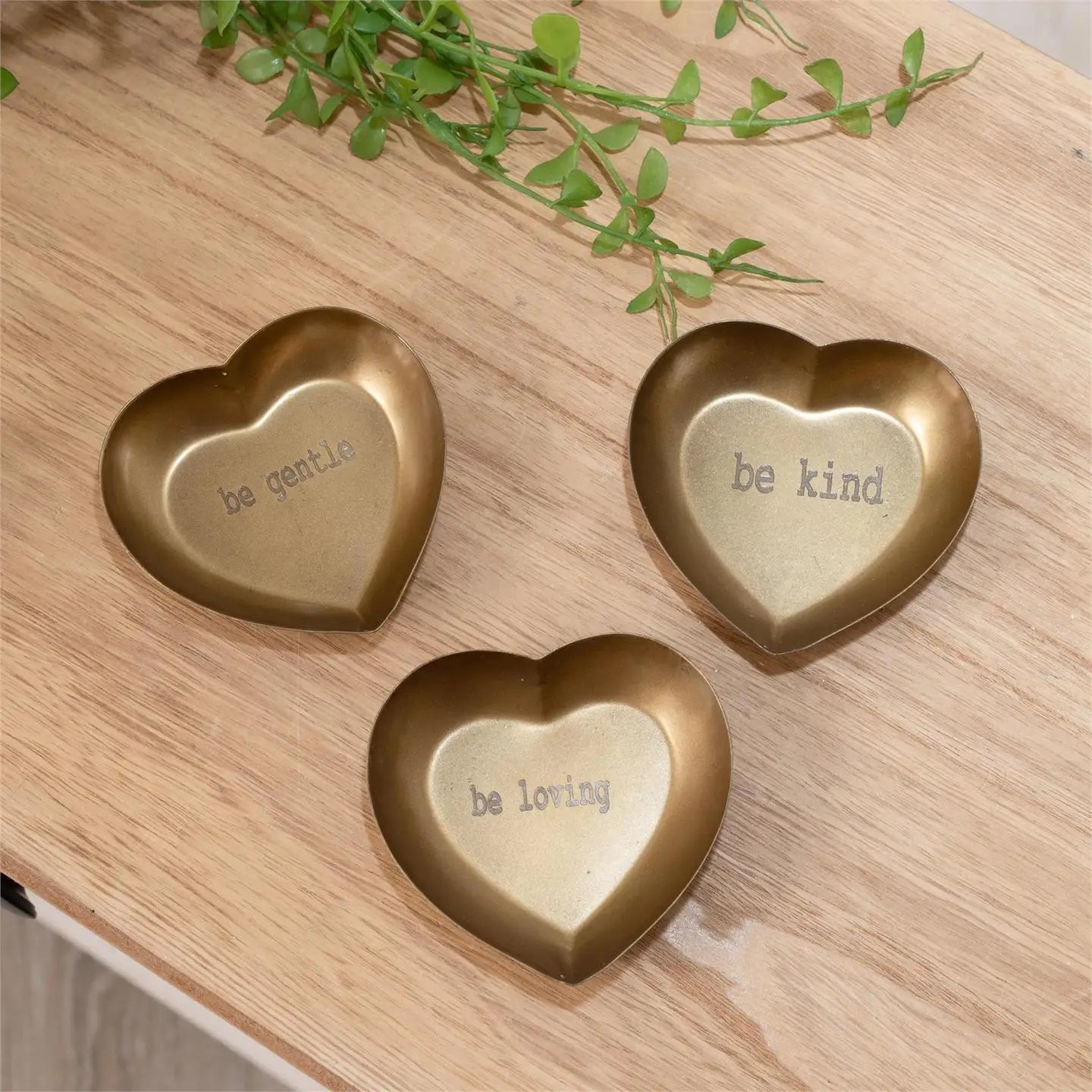 Be Kind Trinket Tray - Gold Brass Heart