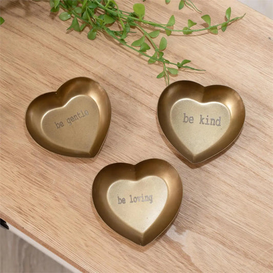 Be Gentle Trinket Tray - Gold Brass Heart
