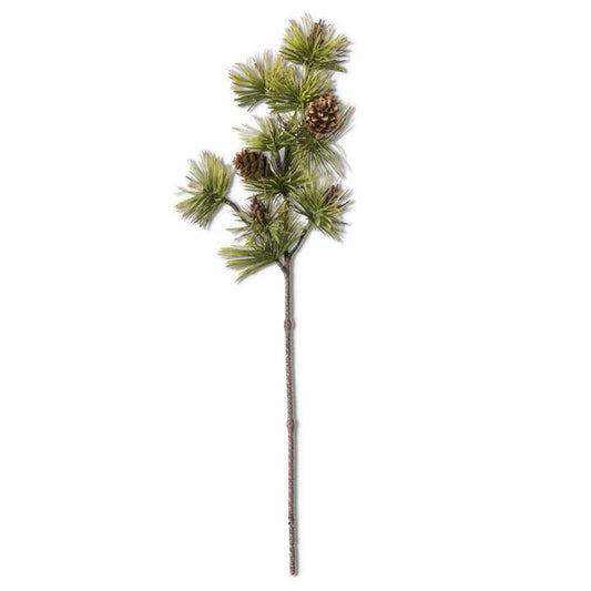 Christmas 18 Inch Long Needle Pine Stem w/Pinecones