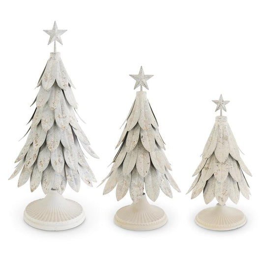 Christmas Large Weathered Cream and Gold Metal Tree