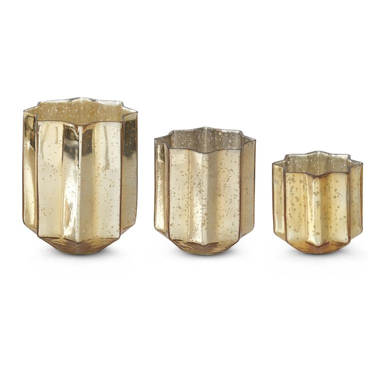 Medium Speckled Gold Mercury Glass Star