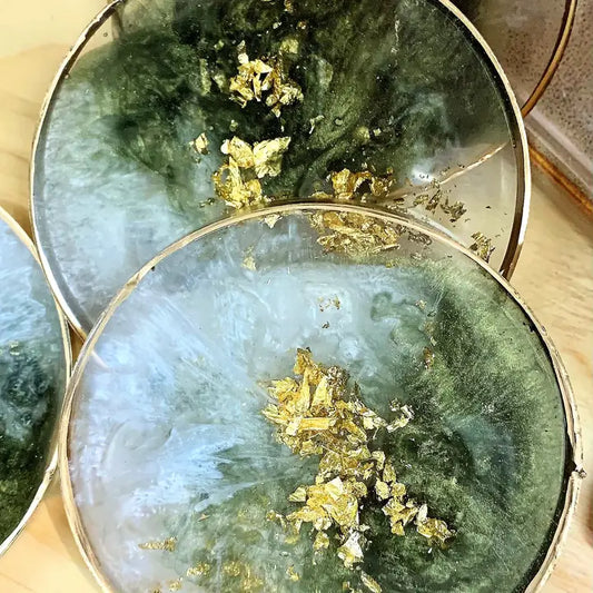Perfectly Round Coasters Olive Set of 4