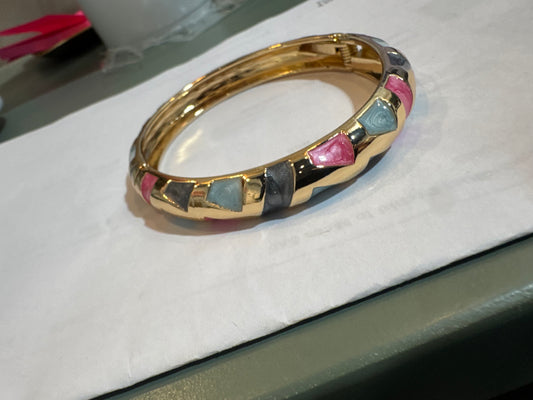 Pink/Blue/Gray/Gold Bangle Bracelet