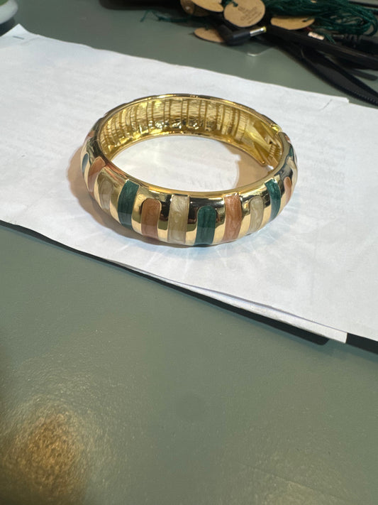 Green/Peach/White Gold Bangle