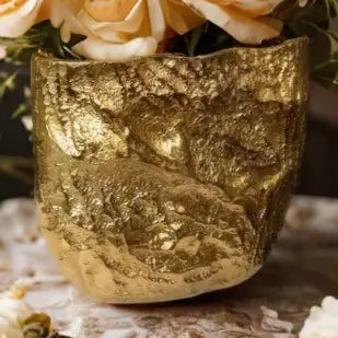 Textured Gold Small Vase