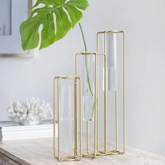 8.5x3x15" Pedestal Beaker Vase, Oversized