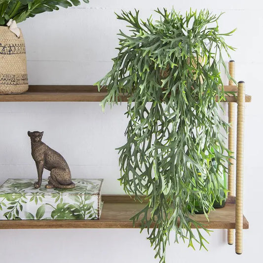 29x12x3" Faux Baby Reindeer Grass Stem-Dark Green