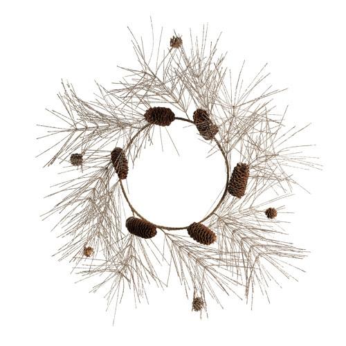 Champagne Spruce and Pinecone Wreath,