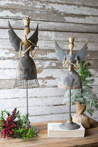 Christmas Large Metal Angel Playing Musical Instruments
