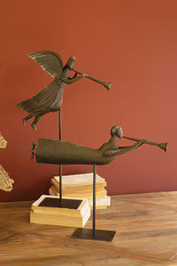 Christmas Flying Rustic Metal Folk Art Angel