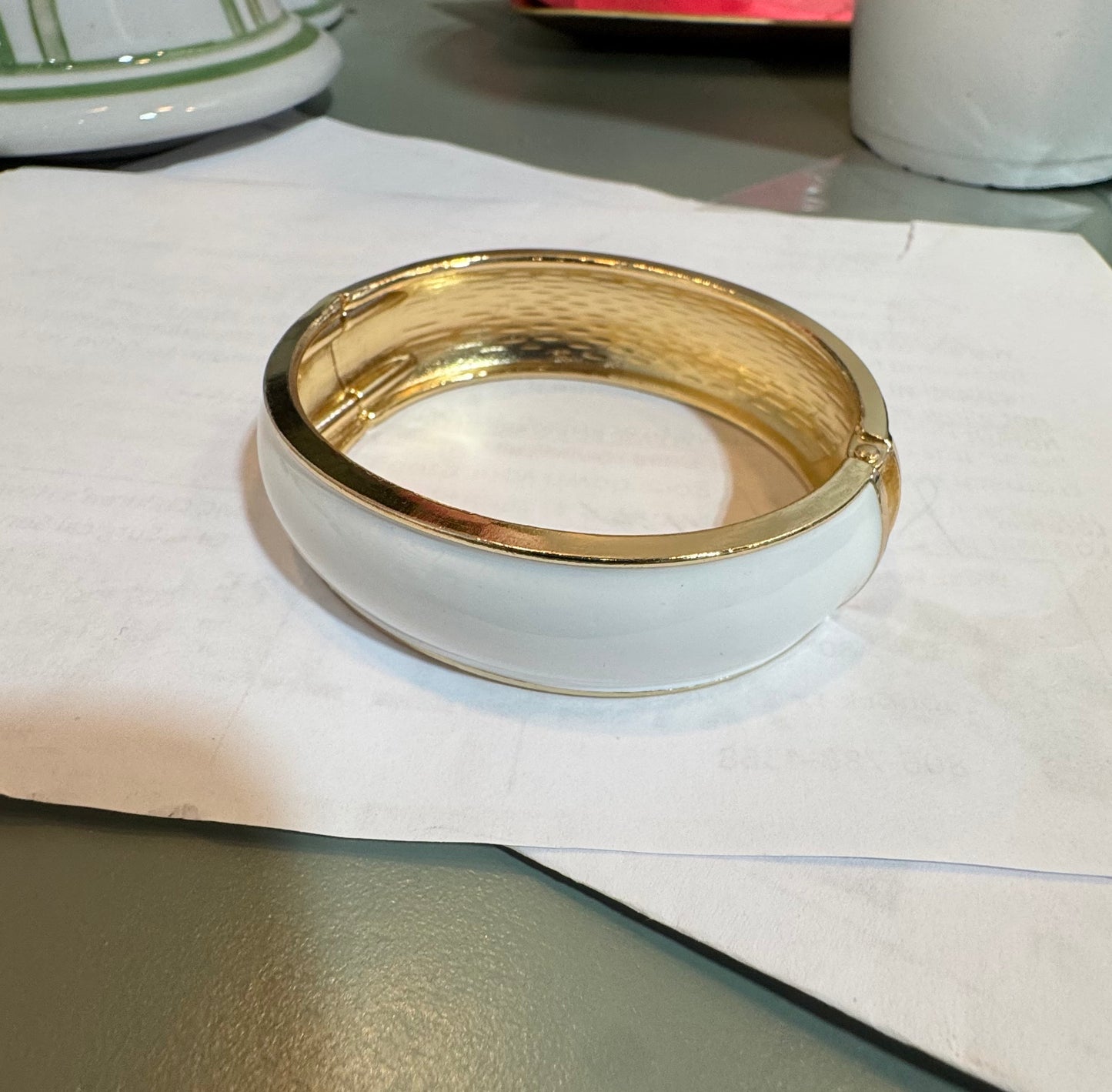 White/Gold Bangle Bracelet