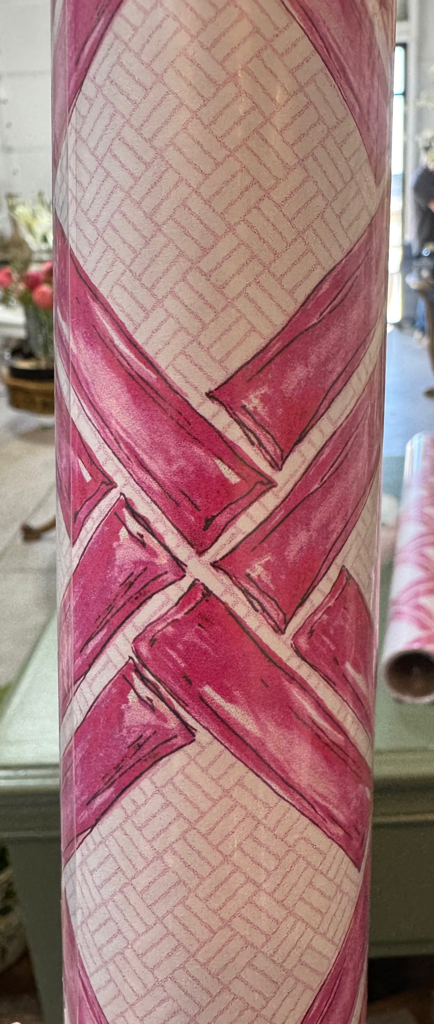 Table Runner Hot Pink Interlocking Bamboo