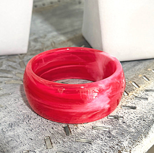 Wide Pink Acrylic Bracelet