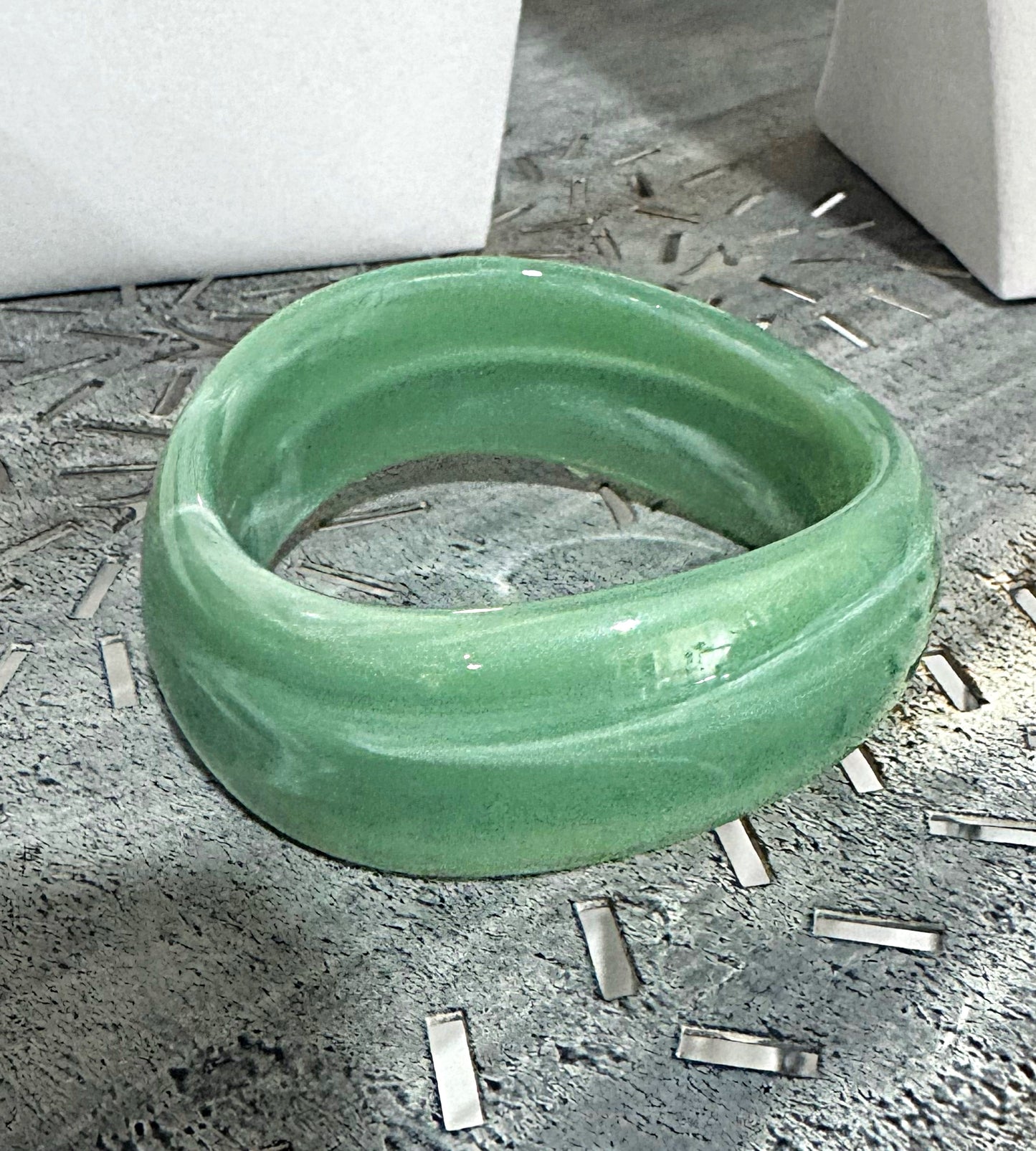 Wide Sage Green Acrylic Bracelet