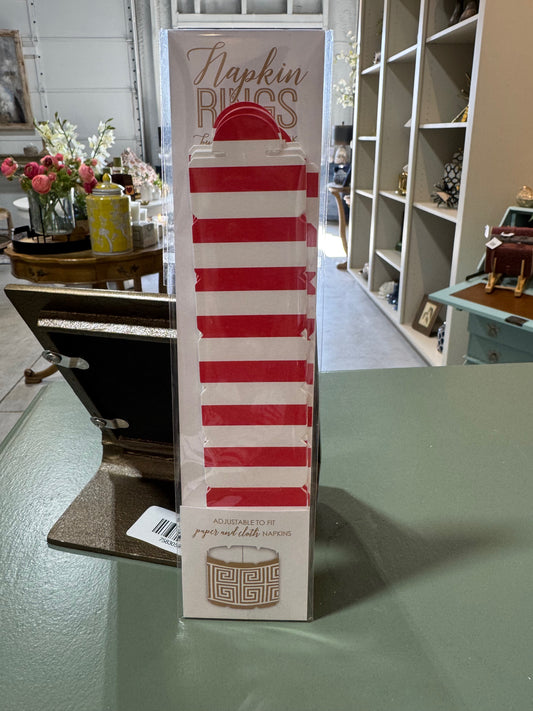 Napkin Ring Vertical Red Strips