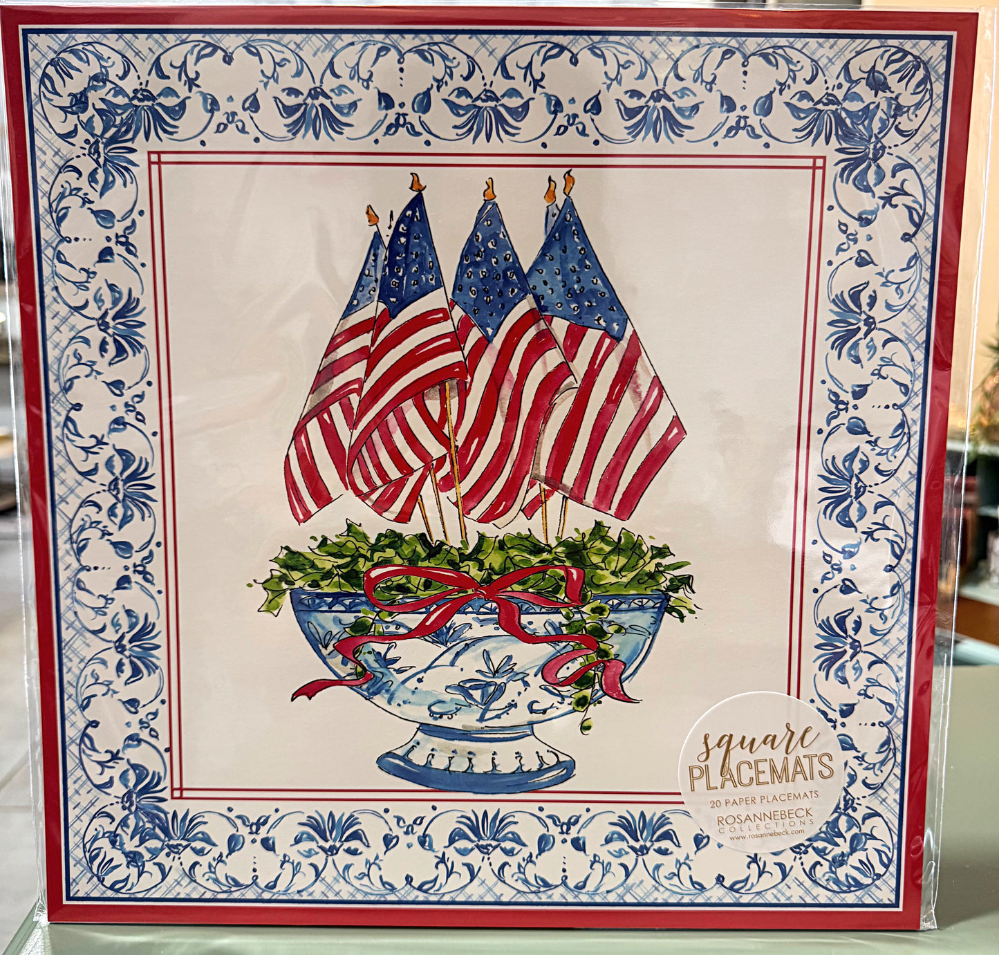 Posh Die Cut 4th of July Flags in Bowl