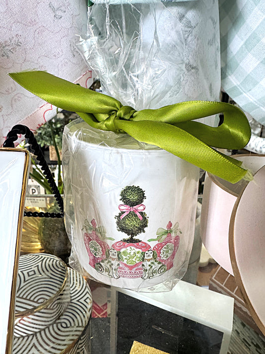 Pink Topiary Candle