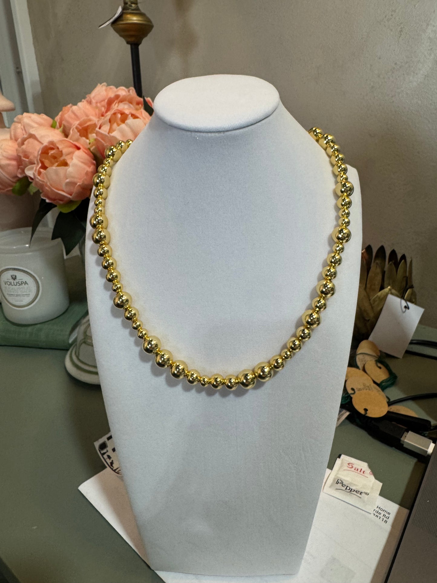 18" Gold Ball Necklace