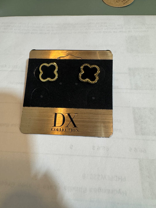Black Clover Stud Earrings