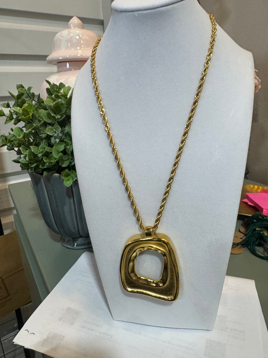 24" Gold Geometric Necklace