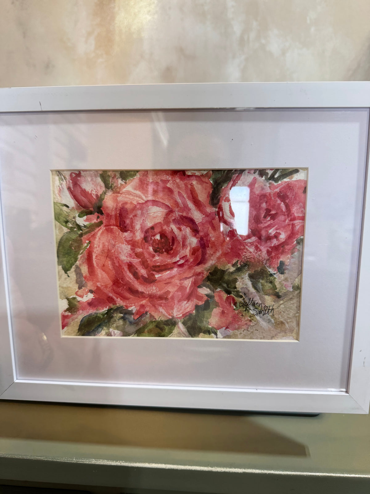 Pink Rose Watercolor Painting