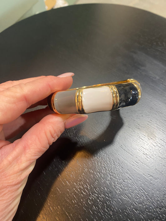 black, white, gray and gold hinged bracelet #3