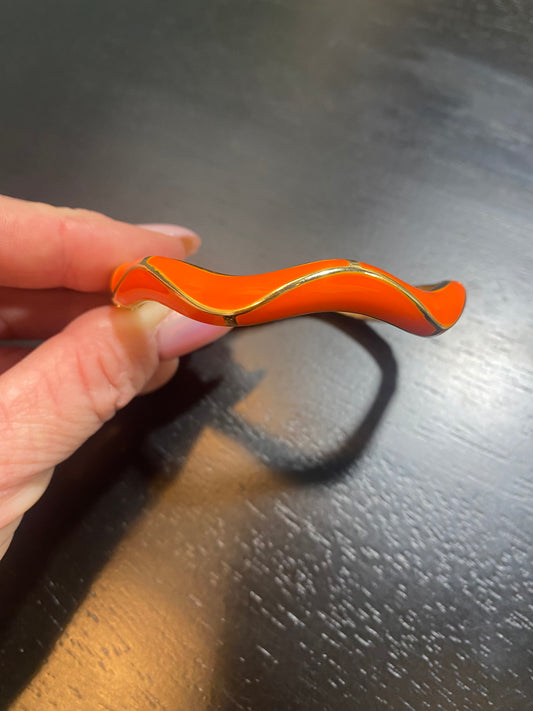 orange and gold wave enamel bracelet