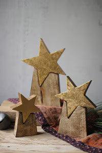 Christmas Large Wooden Star on Base