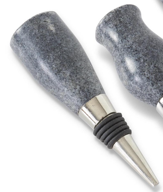 5 INCH BLACK MARBLE BOTTLE STOPPER