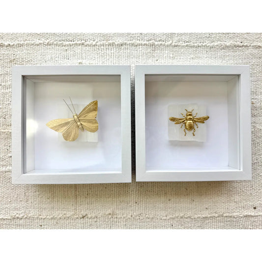 5x5 Shadow Box Art -Bee Crystal