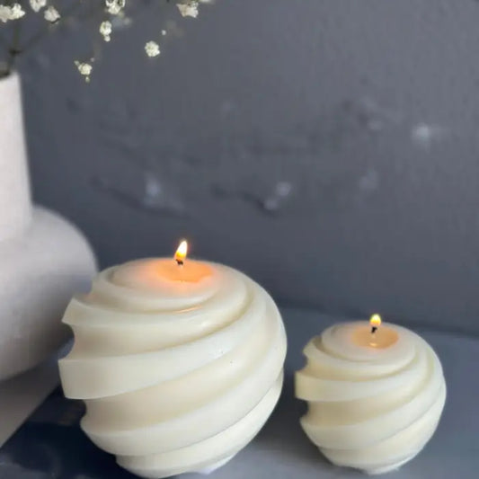 Sphere Ball Candle Large, Vanilla