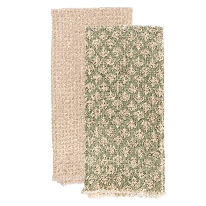 Sage Damask Tea Towels (2)