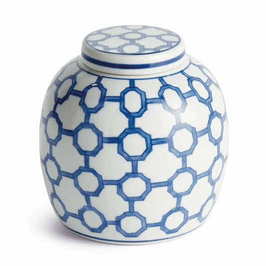 Bb Dynasty Link Lidded Jar - Blue & White Chinoiserie