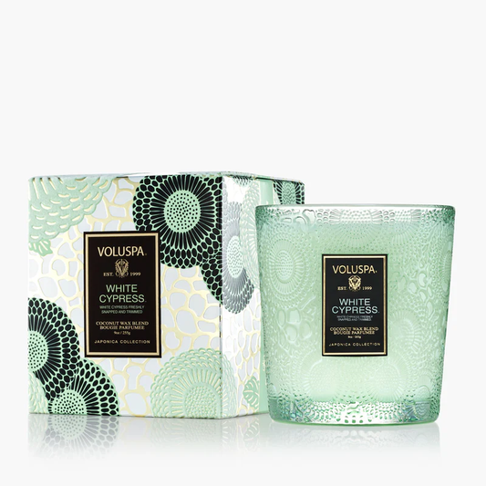 Voluspa White Cypress 9oz Classic Candle
