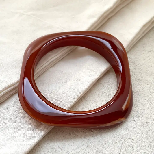 Curved Square Polyresin Bangle Cuff Bracelet 07 CRML
