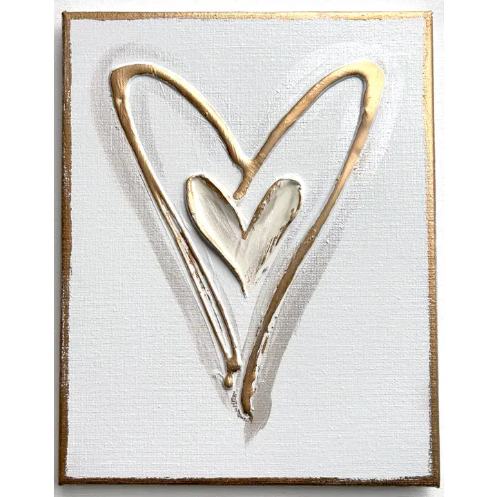 Textured Hearts On Canvas