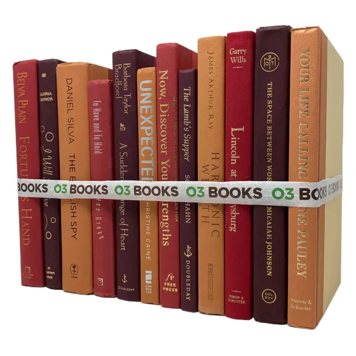 Golden Sunset Decorative Books Red Burgundy and Orange