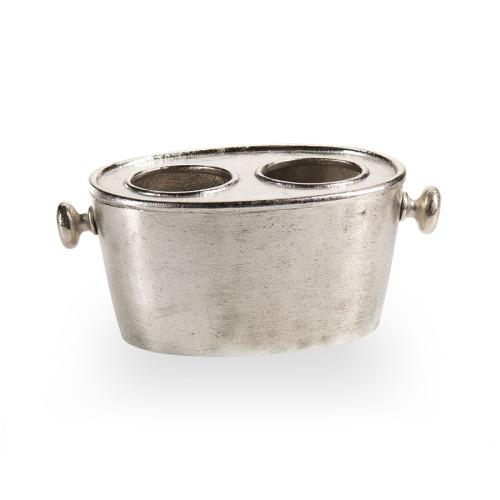 Silver 2 Bottle Wine Holder