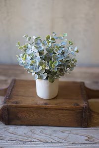 Artificial Boxwood Sage Plant In Concrete Pot 2-1/2" x 8-1/2