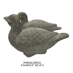 English Garden Cement Ducks, Set of 2